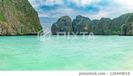Maya Bay, Phi Phi Islands in southern Thailand. Maya Bay, Phi Phi Islands in southern Thailand. 126449658