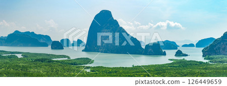 Phang-Nga bay scenery from something Viewpoint, Thailand, sea, panorama Phang-Nga bay scenery from something Viewpoint, Thailand, sea, panorama 126449659