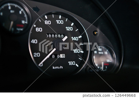 Odometer: 88,888 km and trip meter: 888.8 km 126449668