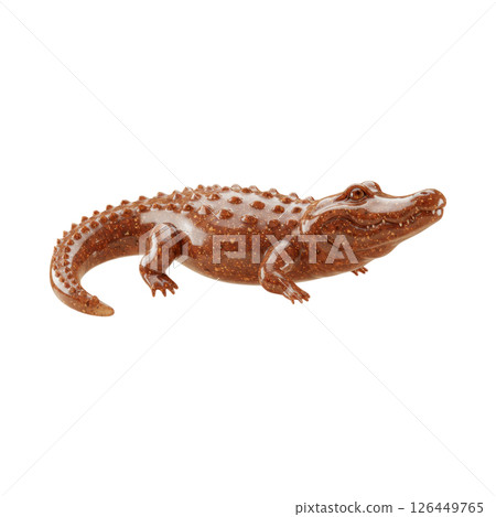 Detailed Brown Alligator Reptile Figure 3D Rendered Image for Wildlife and Nature Concepts 126449765