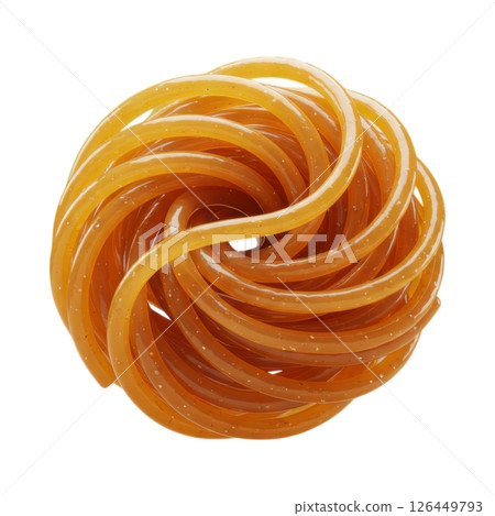 Golden Brown Spaghetti Noodle Swirl 3D Render Golden Brown Spaghetti Noodle Swirl 3D Render 126449793