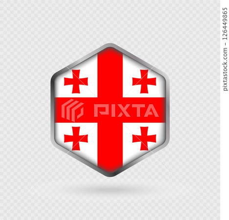 Georgia Flag Icon in Hexagon Shape. 126449865