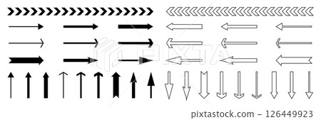 set of different arrow icons isolated vector illustration 126449923