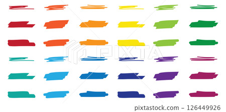 set of simple brush strokes isolated vector illustration 126449926