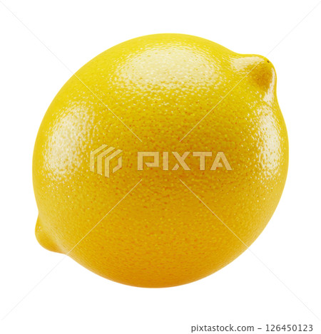 Bright Yellow Whole Lemon Citrus Fruit for Refreshing Drinks and Healthy Food 126450123