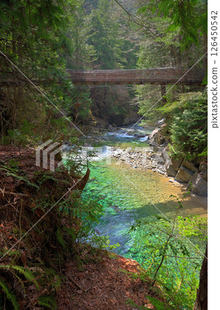 <Nagano Prefecture> Atera Valley in spring: The clear stream of Atera blue <Nagano Prefecture> Atera Valley in spring: The clear stream of Atera blue 126450542