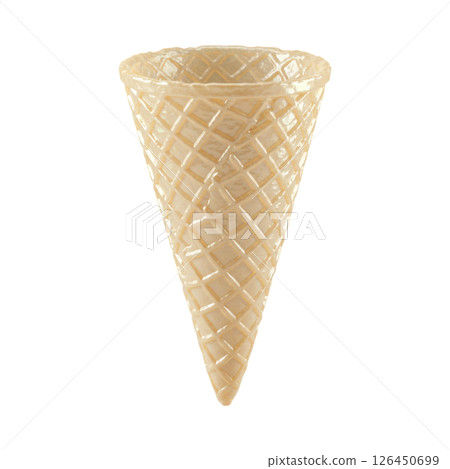 Classic Empty Waffle Ice Cream Cone 126450699