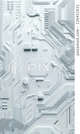 Collection of high-tech white 3D textured backgrounds resembling circuit boards or futuristic structures. Collection of high-tech white 3D textured backgrounds resembling circuit boards or futuristic structures. 126451631