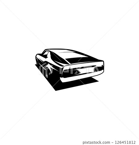 Ford Mustang sportsroof Car Custom American Vintage Emblem Logo Design. Vector isolated ready-to-use logo templates set 126451812