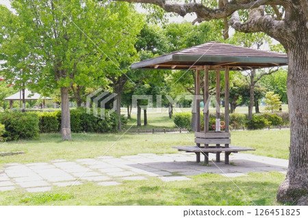 Azumaya, a resting area in the park Azumaya, a resting area in the park 126451825