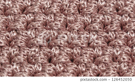 Knitting elements of a pink women's bag, hand knitting with a long handle. Knitting elements of a pink women's bag, hand knitting with a long handle. 126452050