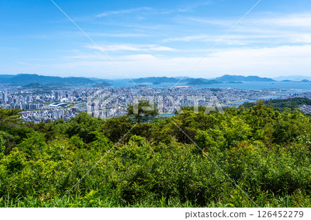 View of Hiroshima bay and city from Mount Mitaki summit 126452279