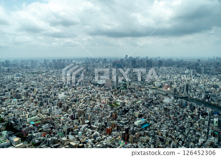 Aerial view of central Tokyo cityscape in Japan 126452306