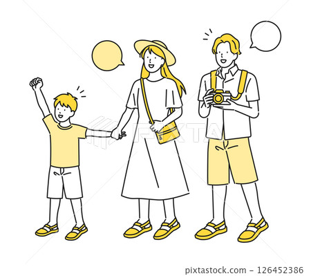Illustration material [Travel scene]: Family going on a trip 126452386