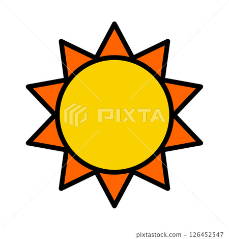 cute and simple yellow sun 126452547