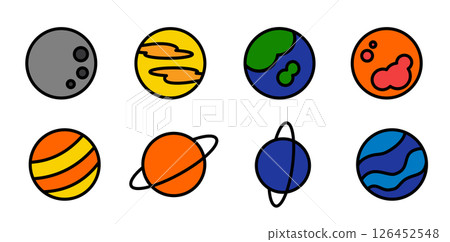 Planet illustration set 126452548