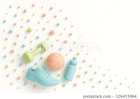 Pastel colored sports items 126453064