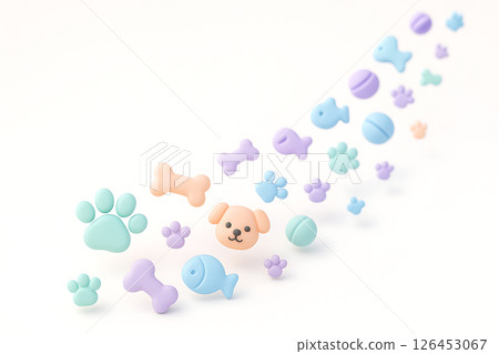 Cute pastel colored animal background material 126453067