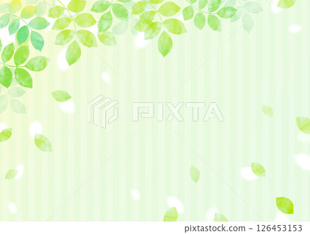 Refreshing illustration material with fresh green leaves dancing 126453153