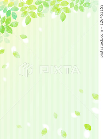 清新的綠葉翩翩起舞的插畫素材 126453155