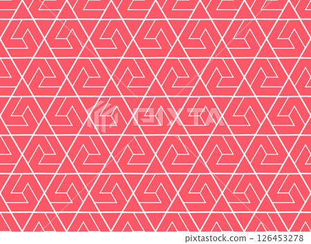 The geometric pattern with lines. Seamless vector background. White and pink texture. Graphic modern pattern. Simple lattice graphic design The geometric pattern with lines. Seamless vector background. White and pink texture. Graphic modern pattern. Simple lattice graphic design 126453278