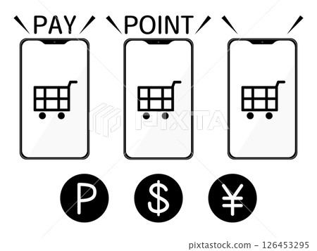 Cashless payment and symbol icon set 126453295