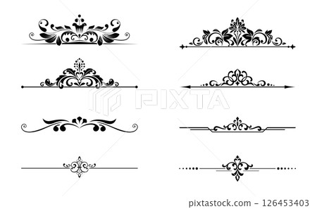 Vintage set. Floral elements for design monograms, invitations, frames, menus and labels. Graphic design of the website, cafes, boutiques, hotels, wedding invitations. 126453403