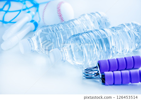 Plastic bottle filled with water Sports image 126453514