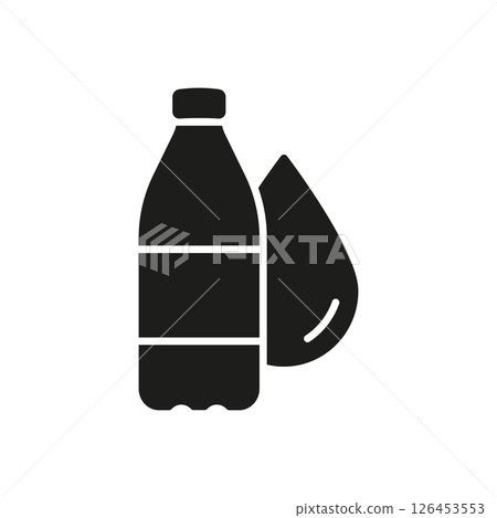 Water Bottle With Droplet Solid Icon. Hydration, Refreshment, And Beverage Representation Silhouette Symbol. Drinking Water And Thirst Quenching Conceptual Illustration. Isolated Vector Illustration Water Bottle With Droplet Solid Icon. Hydration, Refreshment, And Beverage Representation Silhouette Symbol. Drinking Water And Thirst Quenching Conceptual Illustration. Isolated Vector Illustration 126453553
