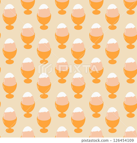 Partially cleaned Boiled Egg in Egg Cups Seamless Pattern Egg Day Greeting Festive Backdrop Texture Partially cleaned Boiled Egg in Egg Cups Seamless Pattern Egg Day Greeting Festive Backdrop Texture 126454109
