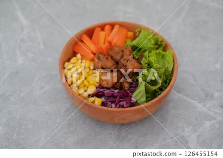 Delicious and Healthy Food Plate with Fresh Ingredients Delicious and Healthy Food Plate with Fresh Ingredients 126455154