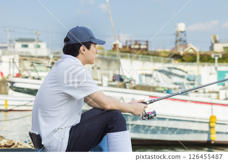 Men enjoying fishing 126455487