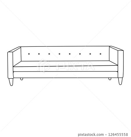 tuxedo sofa, Minimalist Line art outline drawing 126455558