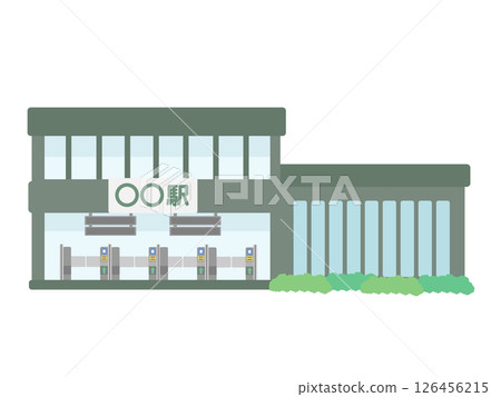 Station building illustration 126456215