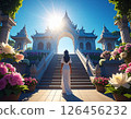 Beautiful woman heading to the temple 126456232