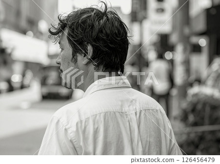 Street snap: Man, rear view Street snap: Man, rear view 126456479