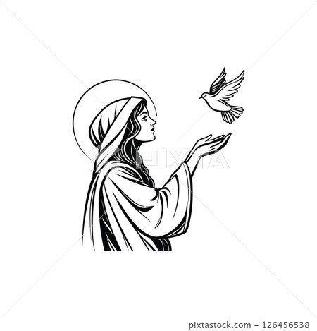 beautiful woman with a crown icon, outline style beautiful woman with a crown icon, outline style 126456538