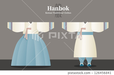 Traditional Korean hanbok illustration 126456841