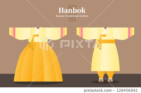 Traditional Korean hanbok illustration 126456842