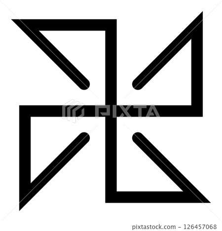 Solon symbol sign slavic pagan icon black color vector illustration image flat style Solon symbol sign slavic pagan icon black color vector illustration image flat style 126457068