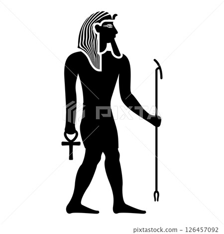 Egypt pharaoh Tutankhamen King Tut icon black color vector illustration image flat style Egypt pharaoh Tutankhamen King Tut icon black color vector illustration image flat style 126457092
