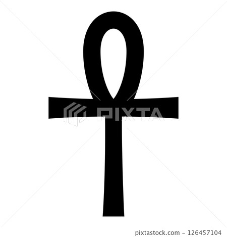 Coptic cross Ankh ancient Egyptian religious symbol icon black color vector illustration image flat style 126457104
