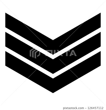 Army chevron military rank insignia badge symbol sign petty officer icon black color vector illustration image flat style Army chevron military rank insignia badge symbol sign petty officer icon black color vector illustration image flat style 126457112