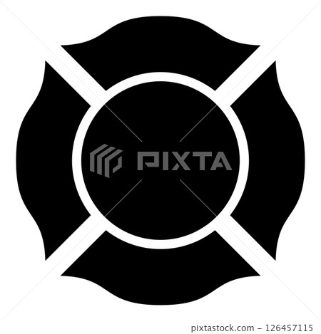 Firefighter cross Malta emblem fire fighter dept icon black color vector illustration image flat style 126457115