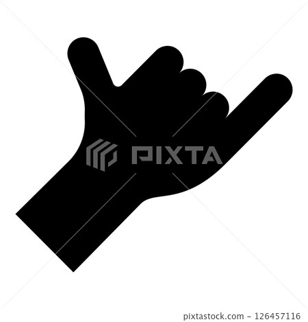 Shaka symbol hand hawaiian greeting gesture sign call me sign telephone loose surf up icon black color vector illustration image flat style 126457116