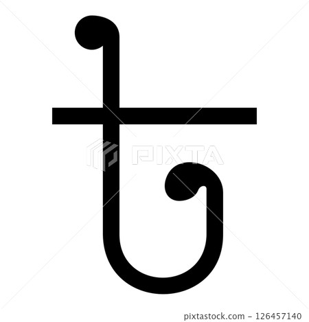 Symbol Taka Bangladeshi currency sign icon black color vector illustration image flat style 126457140