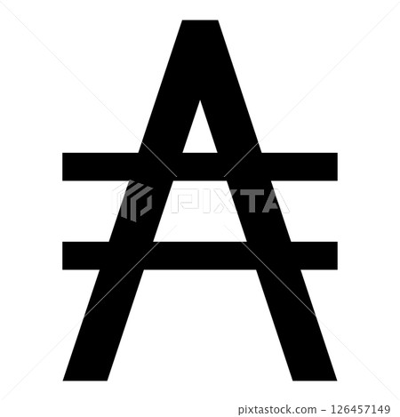 Austral symbol sign icon black color vector illustration image flat style 126457149