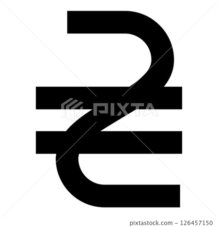 Hryvnia currency Ukraine money sign symbol UAH icon black color vector illustration image flat style Hryvnia currency Ukraine money sign symbol UAH icon black color vector illustration image flat style 126457150