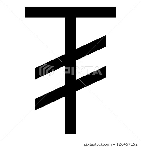 Tugrik symbol sign currency Mongolian money icon black color vector illustration image flat style Tugrik symbol sign currency Mongolian money icon black color vector illustration image flat style 126457152
