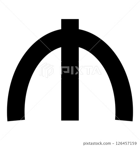 Azeri manat currency glyph symbol money sing icon black color vector illustration image flat style 126457159